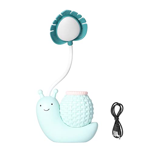 Lámpara de Escritorio LED con Soporte para Lápiz, Lámpara de Escritorio LED, Carga USB, Cuello de Cisne Flexible, Cubierta Portátil, Suave de Luz, con Batería Incorporada para