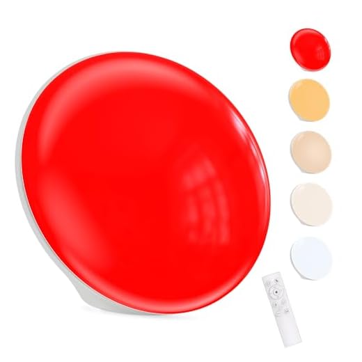 670nm Red Light Therapy Sleep Device & 10,000 Lux Sun Lamp – Dual Function Sleep Aid and Sunlight Lamp, Red Night Light Lamp to Support Deep Relaxation and Improve Sleeping for Adult & Kid Bedroom