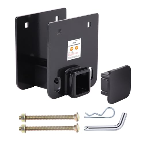 Image of Ohuhu RV Bumper Hitch 2 inch Receiver Adapter with Hitch Pin and Hitch Cover