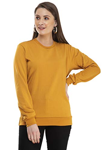 Image of IndiWeaves Women Fleece Warm Sweatshirt for Winters (XL,Grey,Purple,Mustard) Pack of 3