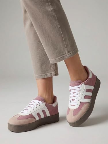 Image of Shoetopia Women's Casual Sneakers || Lace-Up Low-Top Shoes with Cushioned Sole || Trendy Daily Footwear Walking Shoes