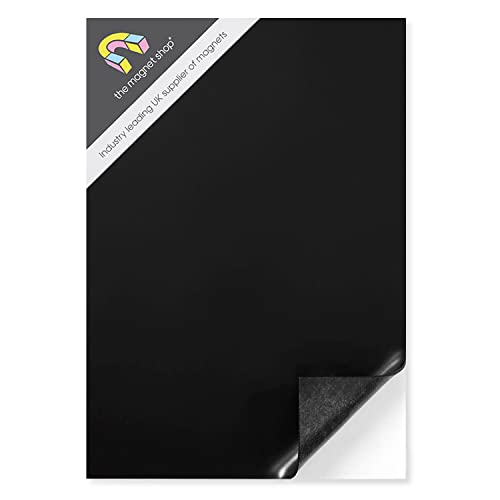 The Magnet Shop Lot de 5 feuilles ferreuses autocollantes en acier et caoutchouc A4 (surface magnétique)