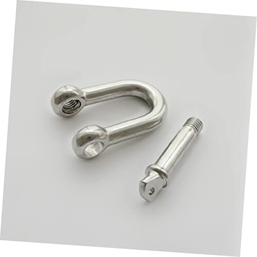 HEALLILY 2 Peças 304 argola d anel grilhão de âncora de aço inoxidável grilhões de metal corrente d