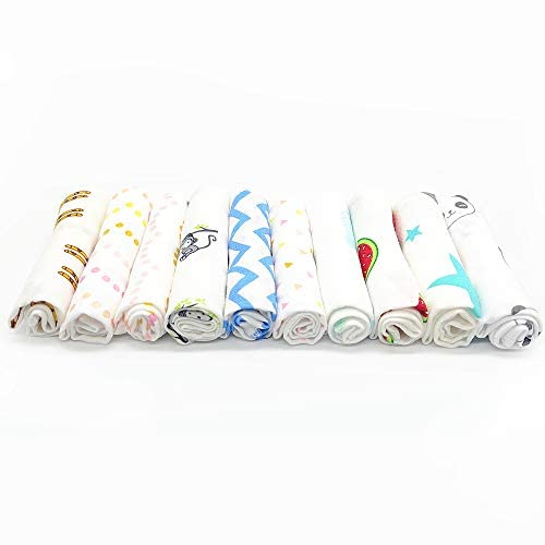 Bright Décor Muslin Cotton Napkin (Set Of 10, Multicolour)