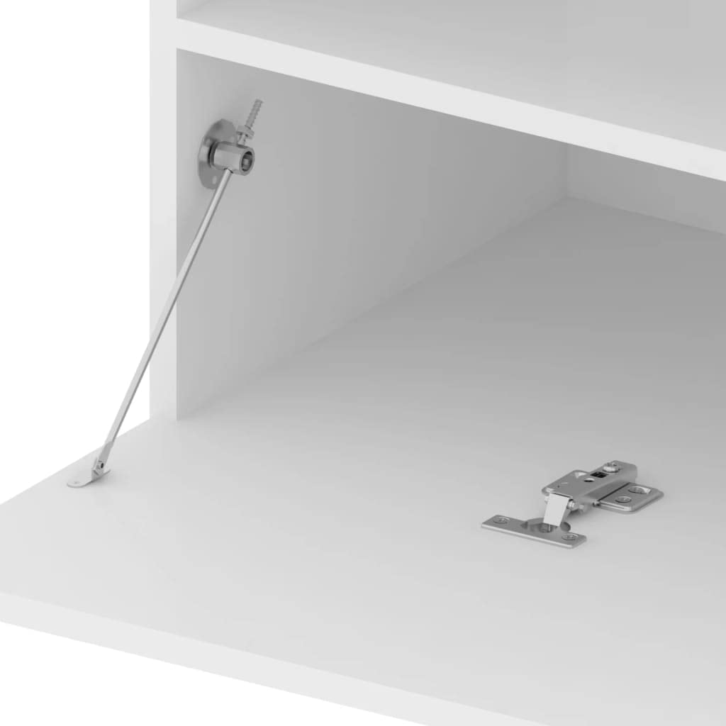 TV-Schränke 2 Stück mit LED Beleuchtung Hochglanz Weiß 75x35x40 cm, Artikelfarbe Hochglanz Weiß