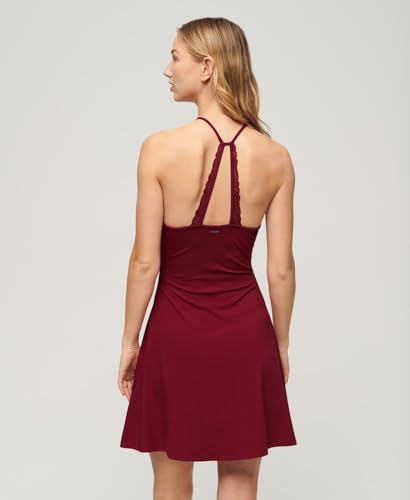 Superdry Mini Pull FIT & Flare Dress W8011614A Red Dahlia Taille 12, Rouge (Red Dahlia), 40