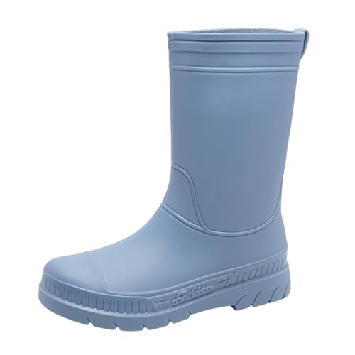 Botas de goma para mujer, resistentes al agua, botas de lluvia para el tobillo, botas de trabajo, botas de agua, botas de trabajo, zapatos de lluvia, botas de jardín, botas de seguridad, azul, 36 EU
