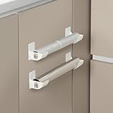 4 PCS No-Drillキッチンストレージラックアンドフックペイキホイルラップトバッグ用の省スペースオーガナイザーウォールマウントアンドキャビネットアストレージソリューション (ホワイト) [並行輸入品]