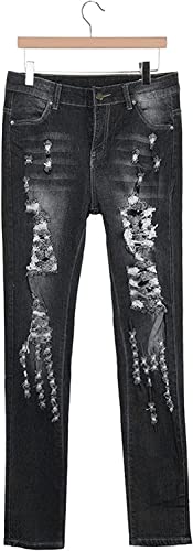 Maiyifu-GJ Women's Slim Fit High Waisted Jeans with Ripped Details - Stretchy and Comfortable Denim Trousers2