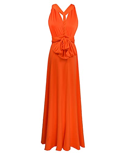 Image of Sexyshine Women's Backless Gown Dress Convertible Multi-Way Wrap Halter Cocktail Dress Bandage Bridesmaid Long Dresses