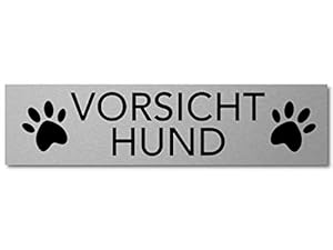 Interluxe Vorsicht Hund Türschild Aluminium 200x50mm