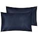 Taie d'oreiller 50 x 75 cm CHELUXS Lot de 2 Housse Oreiller Facile à Laver Microfibre Doux Et Brossé avec Respirante et Infroissable Fermeture à Enveloppe Housse d'oreiller Coussin,Marine