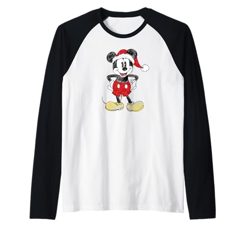 T-shirt Baseball Raglan Mickey Holiday Disney à Paillettes