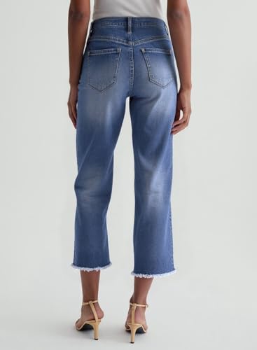 Dokotoo Women's Jeans High Waisted Flare Jeans Raw Hem Denim Pants with Pockets2