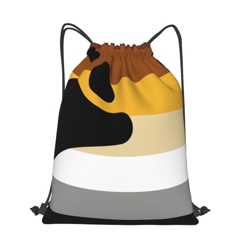 Bear Gay Pride Flag Unisex Home Rucksack Shoulder Bag Travel Drawstring Backpack Bag2