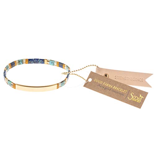 Scout Curated Wears - Good Karma Miyuki Bracelet - Strength & Grace Indigo/Gold2