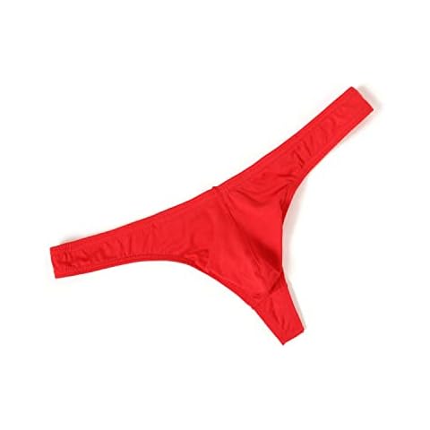 MuscleMate Hot Men's Thong Underwear, No Visible Lines, Men's Thong G-String Undies. (XL, Red) Cover