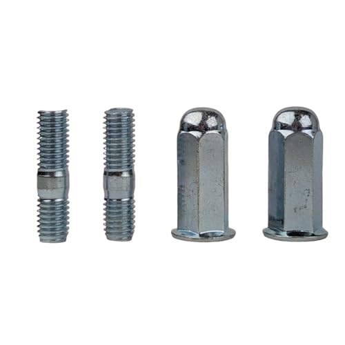 RedCap Set 2X Exhaust Cap Nuts and Studs M8x1.25 for 200cc GY6 EFI Engine B Block Compatible with Chinese Scooters ATVs Go Karts TaoTao Roketa Jonway Sunl Coolster and GY6-B Engines