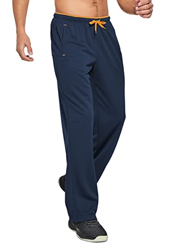 Susclude Men's Sweatpants With Pockets Open Bottom Lightweight Mesh Athletic Pants For Workout, Gym, Running, Training Orange 2Xl #TOP24