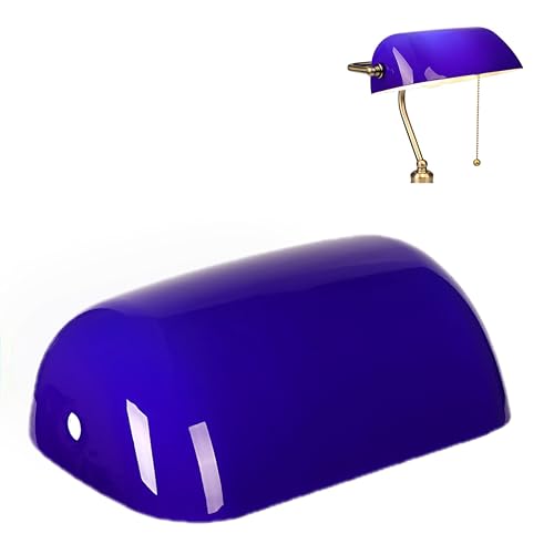 FIRVRE Blue Glass Bankers Lamp Shade Replacement Cover Lamp Shades