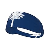 Diadema de moda para deportes, diadema elástica con estampado de bandera de Carolina del Sur, ideal para yoga, correr y mucho más