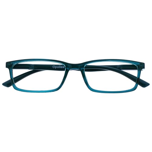 OPULIZE See Gafas Lectura Filtro Luz Azul Montura Estrecha Bisagras de Resorte Mejoran Sueño Reducen Dolor de Cabeza Ordenador Videojuegos Antirreflejante Turquesa Hombre Mujer B9-Q B9-Q +2.50