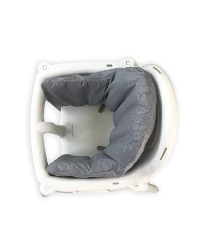 Image of High Chair Cover for IKEA Antilop,Cotton Cover for Inflatable Cushion, Cushion Cover for High Chairs for Babies and Toddlers, High Chair Accessories (Rolled Grey)