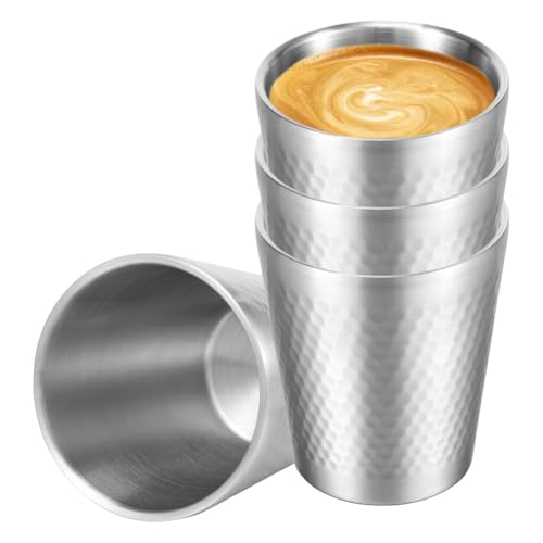 Tazas de acero inoxidable antiescaldado para evitar que el café se enfríe rápido pack de 4