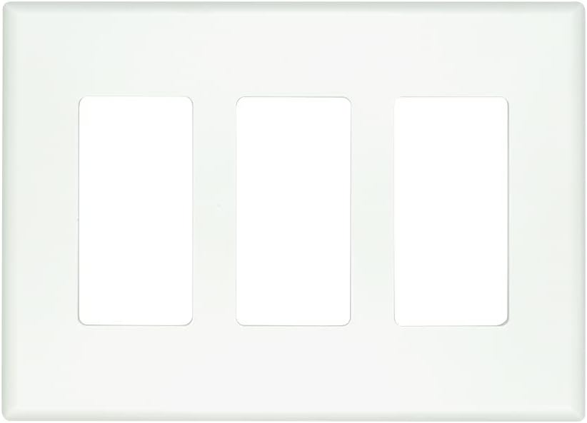 Push Plates PSP-263-W Triple Gang Wall Plate, White (10 Pack)
