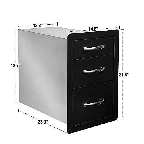 Stanbroiloutdoorkitchendrawers148wx214hx233dtriplebarbecuestoragedrawerflushmountforoutdoorkitchenbbqislandoutsidecabinetpatiogrillstationblack  Urban Country Home Decor Stanbroil outdoor kitchen drawers 148 w x 214 h x 233 d triple barbecue storage drawer flush mount for outdoor kitchen bbq island outside cabinet patio grill station black  urban country home decor