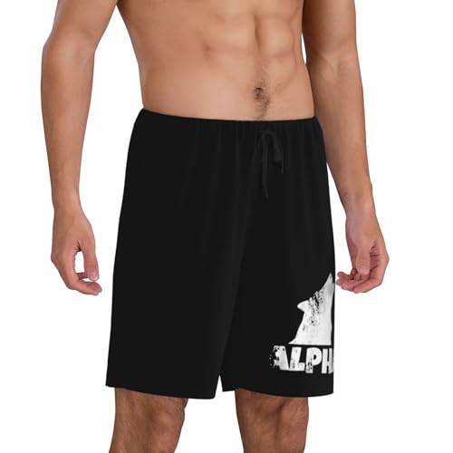 Alpha Lone Wolf Pajama Shorts for Men, Men's Pajama Bottoms, Sleepwear for Summer2