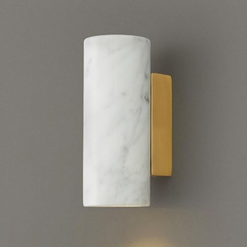 Lámpara de pared de mármol natural para renovar pasillos oscuros con un mini aplique blanco E27