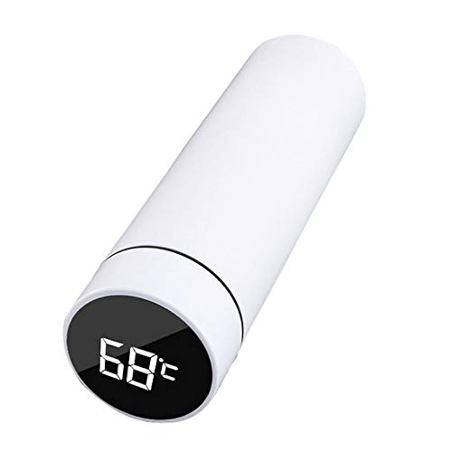 温度表示付マグボトル 【ホワイト】 500mL 中身の温度をデジタル表示 ステンレス製 2重構造 保温/保冷ボトル 水筒 サーモマグ マイボトル お手入れ簡単 茶濾し付 FMTTMMH500-WH