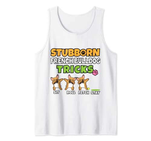 Stubborn Dabbing Fawn French Bulldog Tricks Funny Dog Lover Tank Top
