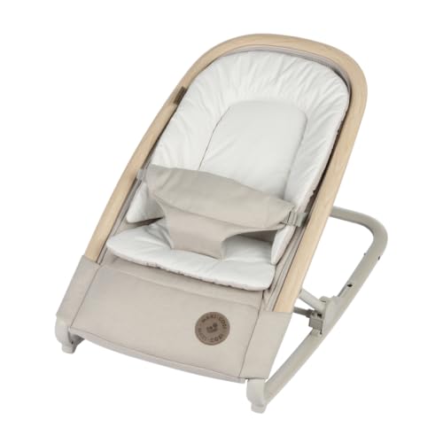Maxi-Cosi Kori 2-in-1 Baby Seat & Rocker - Classic Oat | Baby Chair with Rocking & Stationary Modes, 3 Recline Heights, Up to 20 lb; Compact Flat Fold