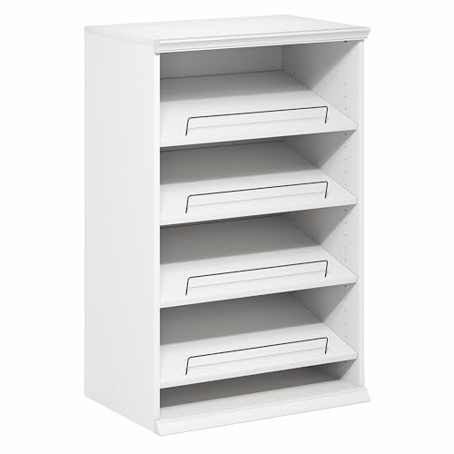Image of Furinno FANO Shoe Rack, 4-Tier Shoe Organizer, Closet Shoe Shelf with Angled, Adjustable Shelves, Stackable Shoe Storage, 15.9 x 23.6 x 36.2 for Wardrobe, Bedroom, Living Room, White