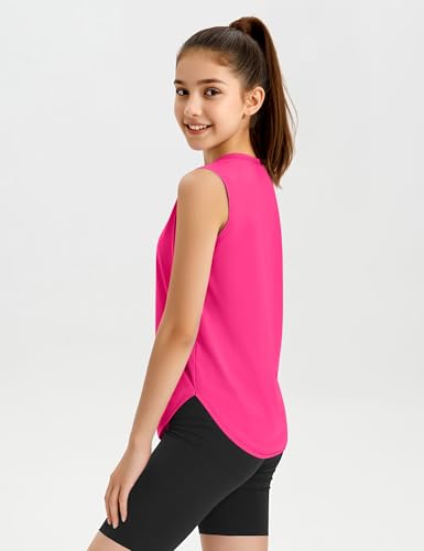Image of JOCMIC Girls Tank Tops Quick Dry Athletic Sleeveless Shirts UPF50+