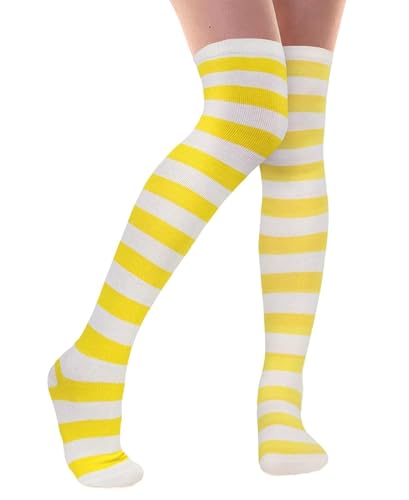 Womens Thigh High Socks Athletic Stripe Cute Colorful Over the Knee High Sock Colorful Long Tube Sock4
