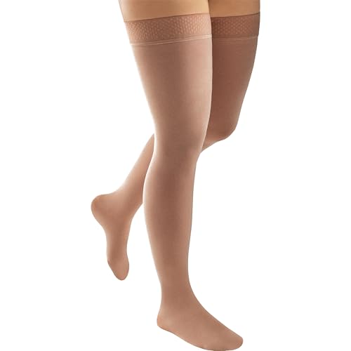 Image of JOBST ACTIVA Opaque 15-20 mmHg Compression Socks Thigh High Closed Toe