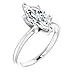 14K Solid Gold Handmade Engagement Ring 1.0 CT Marquise Cut Moissanite Diamond Solitaire Wedding/Bridal Ring for Women/Her Propose Ring (Whitue)