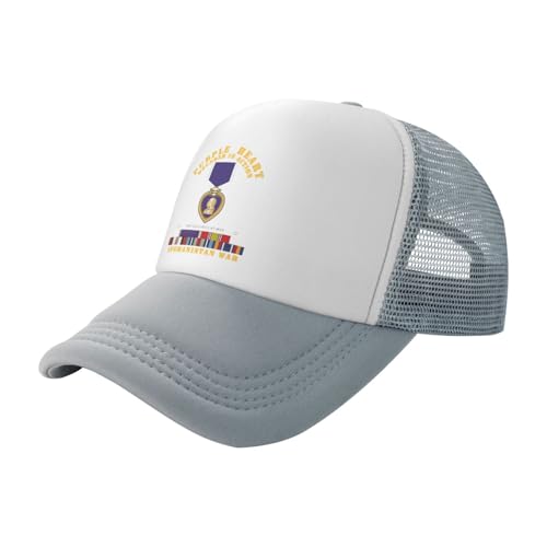 Purple Heart Medal US Military Purple Heart Veteran Trucker Hat Snapback Mesh Baseball Cap Unisex