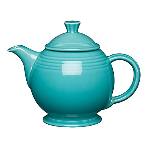 Fiesta® Teapot (44oz) – Durable Ceramic, Lead-Safe, Dishwasher/Microwave/Oven Safe – Made in USA Dinnerware - Turquoise