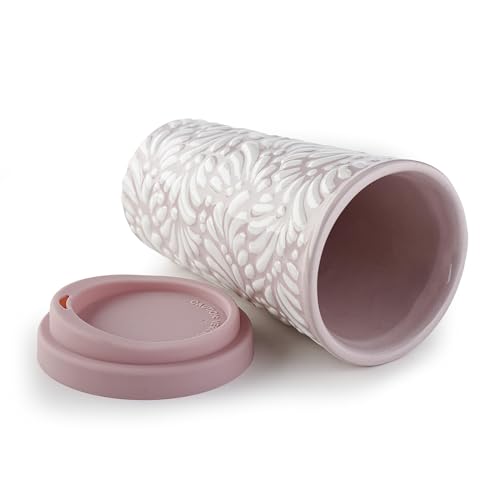 Mug de cerámica Talavera con tapa de silicona 16 oz miniatura 5