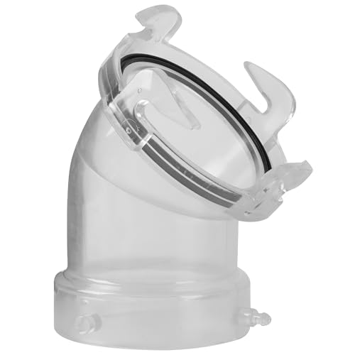 Image of 45 Clearview RV Sewer Hose Adapter with 3 inch Bay Lug | RV Clear Sewer Hose Fitting, Durable & Leak-Proof Connection