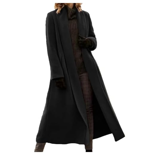 Manteau Femme Hiver Long - Longue Manteau en Laine pour femme Mode Chaud Manches Longues Coat Léger Veste Blouson Overcoat Automne Hiver Jacket