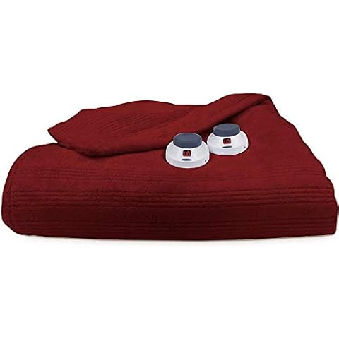 Perfect Fit SoftHeat - Full Heated Blanket, Cozy & Plush Electric Blanket with Low-Voltage Technology and Auto Shut-Off (Garnet Red, Full) Cover