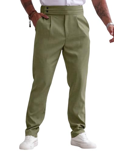 TOPLOT Men's Casual Trouser | Elegant Pleated Front with Dual-But...