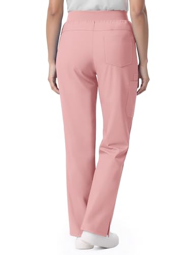 Image of Scrub Pants for Women - Straight Leg Medical Scrub Pants with 6 Pockets - Drawstring Soft Stretch Women Scrub Pant