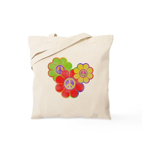 CafePress Flower Power Tote Bag Natural Canvas Tote Bag, Reusable Shopping Bag
