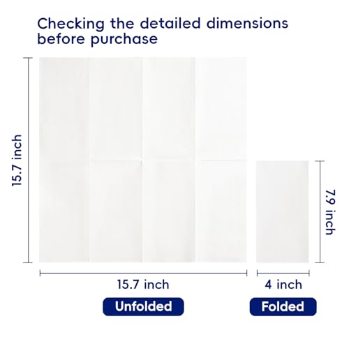 JOLLY CHEF 200 Pack Disposable Paper Napkins, Soft Bathroom Napkins for Guests, 2-Ply White Paper Hand Towels for Halloween, Wedding, Thanksgiving - Image 3